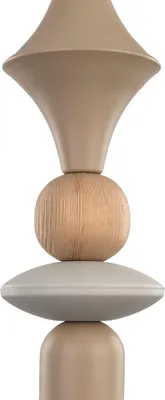 Produktbild von Hängeleuchte Metall E27 D: 10 cm rund H: max. 150 cm Beige Modern Hängelampe