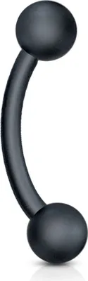 Produktbild von viva-adorno 1,2x10x4mm Piercing Banane Chirurgenstahl 316L schwarz matt Augenbraue Septum Brust Tagus Z438B