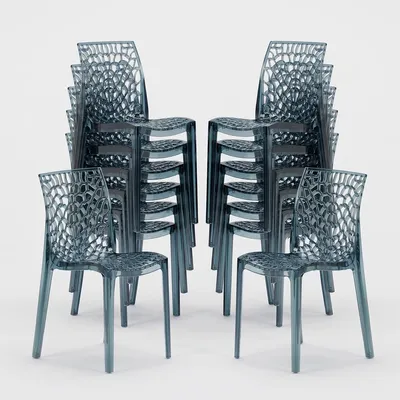 Image de 16 chaises Chaise de cuisine Chaise de salle à manger Grand Soleil Gruvyer - Gris