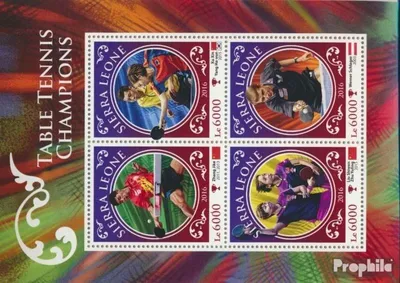 Produktbild von Briefmarken Sierra Leone 2016 Mi 7663-7666 Kleinbogen (kompl. Ausg.) postfrisch Meister im Tischtennis