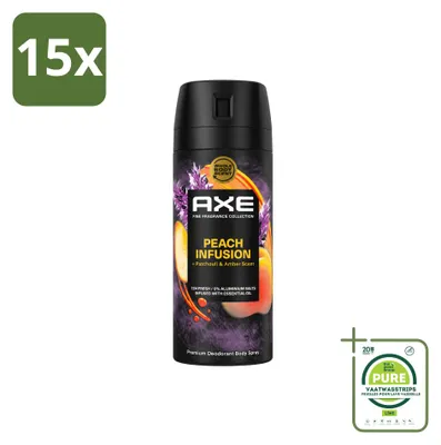 Produktbild von 15 x Axe Fine Fragrance Collection Peach Infusion Bodyspray - 150 ml - Großpackung - 15 Stücke