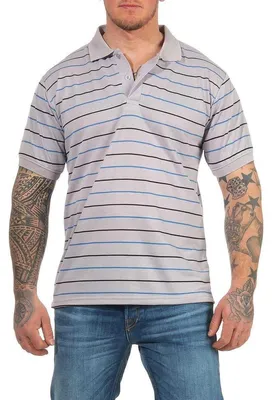 Produktbild von Herren Polo-Shirt Stretch Kurz-Arm; Graublau M