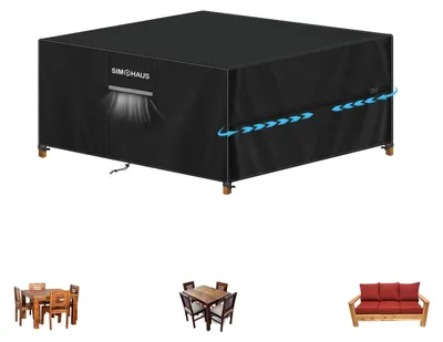 Produktbild von Abdeckhaube für Gartenmöbel 130x120x80cm 420D Oxford Wasserdicht UV-Schutz Schwarz