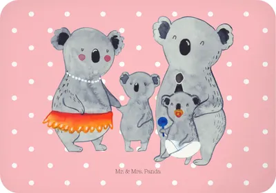 Produktbild von Mr. & Mrs. Panda magnet Koala Familie - Rot Pastell - Geschenk, Muttertag, wandmagnet, Kühlschrankmagnet, Papa, whiteboardmagnet, zettelhalter, Kinder, Koalas, haftmagnet