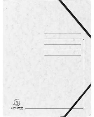 Produktbild von Exacompta 25x Sammelmappe + Gummizug 3 Klappen Karton 355g/m2 A4 Weiß 55406E