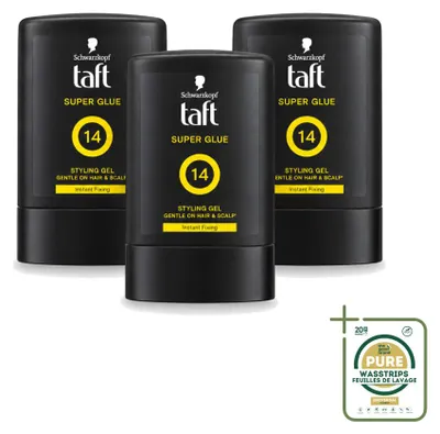 Productafbeelding van 3 x Taft Men Power Gel Superlijm - Ultieme fixatie, 14 stuks - 300 ml - Voordeelverpakking - 3 stuks