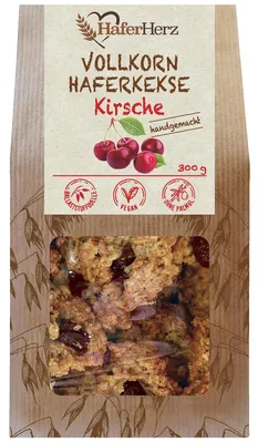 Produktbild von HaferHerz Vollkorn Haferkekse Kirsche 300g