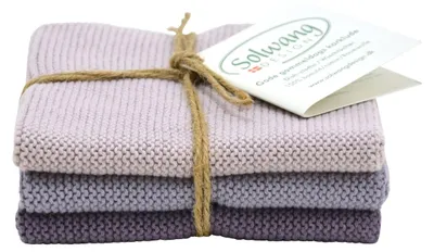 Zdjęcie produktu dla zestaw 3 bawełnianych ściereczek kuchennych SOLWANG - DUSTY LILA Combi