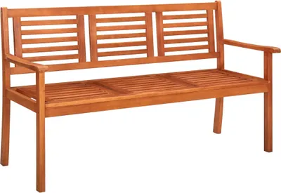 Image de Banc de jardin 3 places 150 cm en bois massif d'eucalyptus