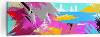 Produktbild von Bild auf Leinwand - Leinwandbild - Abstraktion modern - 160x50cm - Wand Bild - Wanddeko - Leinwanddruck - Bilder - Kunstdruck - Wanddekoration - Leinwand bilder - Wandkunst - AB160x50-3966