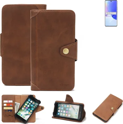Produktbild von K-S-Trade Handyhülle für Huawei nova 9 Schutz Hülle Walletcase Bookstyle Tasche Case Handytasche Wallet Flipcase Cover PolyurethanBraun (1x)