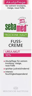 Produktbild von Sebamed FUSS-CREME UREA AKUT 10%, Fußcreme, Anti-Juckreiz, Feuchtigkeitsspendend, 100 ml, Tube, Aqua, Caprylic/Capric Triglyceride, Urea, Glycerin, Glyceryl Stearate Citrate, Tocopheryl Acetate,...