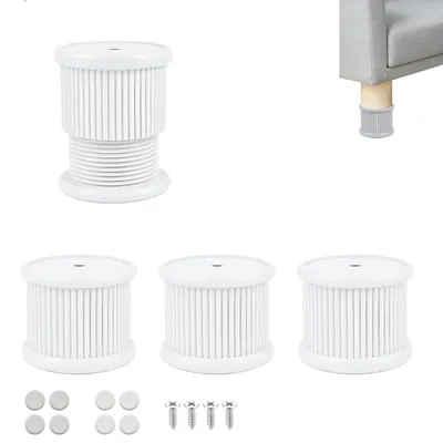 Obrázok produktu pre Nohy na nábytok, nastaviteľné nohy na nábytok, 4-6 cm, biele