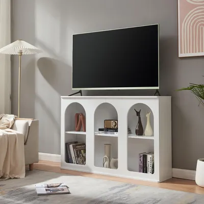 Obrázek produktu pro Příborník "Trorhun" se 6 otevřenými přihrádkami 120 x 30 x 80 cm Bílá