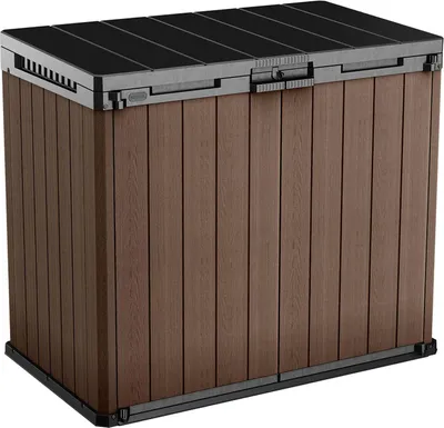 Immagine prodotto di Dmora Armadio da Esterno Napanee 80x140x120h cm Marrone, 2 Ante Portattrezzi, Impermeabile