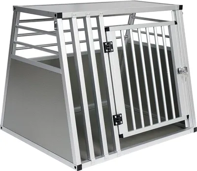 Produktbild von EUGAD Hundetransportbox, Reisebox, Autobox, aus Alu, Silber, 80x65x65cm