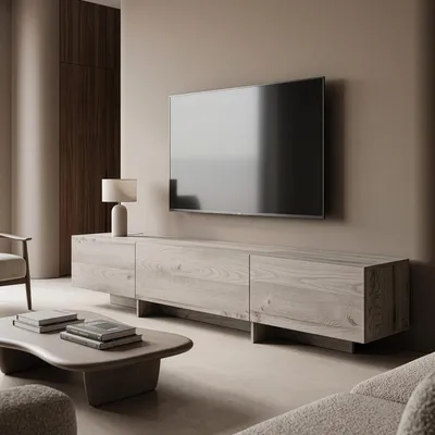 Produktbild von Fernsehschrank 'Kapipimso' mit 3 Klappen 194 x 31 x 37 cm Eicheoptik, grau