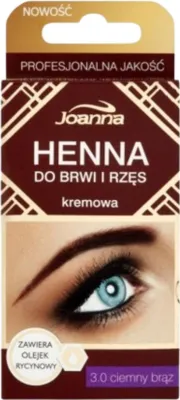 Zdjęcie produktu dla Joanna Henna Do Brwi I Rzęs Kremowa 3.0 Ciemny Brąz Z Aplikatorem