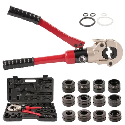 Produktbild von TEENO Profi Presszange 10T TH-Kontur, V-Kontur Und U-Kontur, Presszange Hydraulische Rohrpresszange Crimpzangen, Rohr-Crimpzange