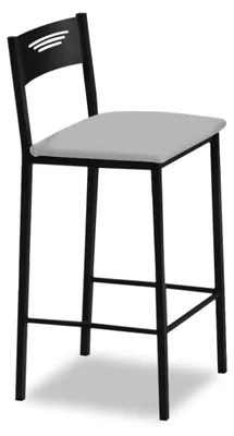 Productafbeelding van ASTIMESA - Hoge keukelstoelen met rugleuning - Zwart frame en zitting in [kleur]