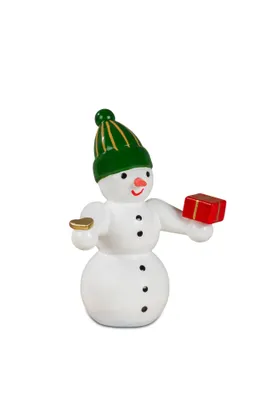 Produktbild von Holzfigur Schneemann Gabenbringer Höhe 6cm NEU