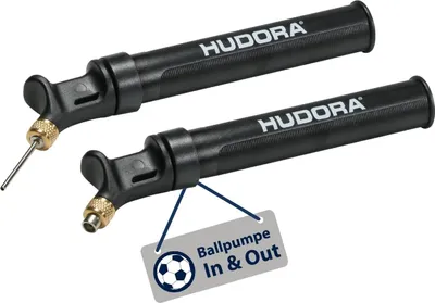 Immagine prodotto di Pompa per palloni HUDORA In & Out in nero - pompa per palloni di alta qualità per calcio / pallacanestro / pallavolo e simili - pompa manuale compatta da 19 x 4 cm - pompa piccola con pratica doppia funzione