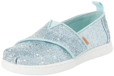 Immagine prodotto di Scarpe basse da bambina TOMS, modello Classic Alpargata, in tela color "Light Mint Cosmic"