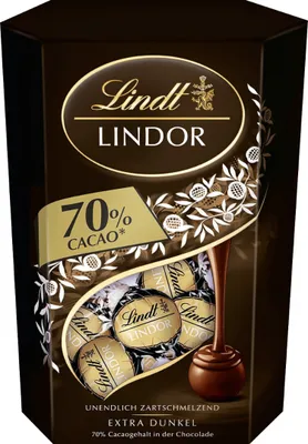 Produktbild von Lindt Lindor Cornet Dark mit zartschmelzender Füllung Packung 500g