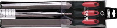 Produktbild von Dick Feilensatz 3tlg. 250 mm Feilen für Stahl, Eisen, NE-Metall Werkstattfeile