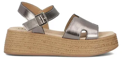 Produktbild von Silberne Keilsandalen mit offener Zehenpartie, 5,5 cm Absatzhöhe DS702425GN