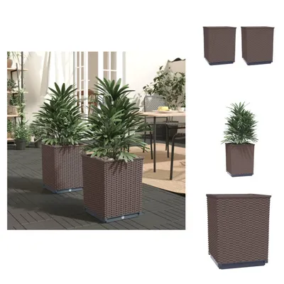 Obrázek produktu pro vidaXL květináč 2 ks Hnědý 30x30x37 cm polypropylen - Květináče a květináče