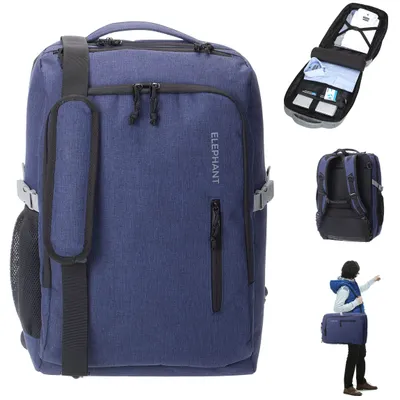 Produktbild von Rucksack Handgepäck Reise Elephant FLY Legends² Laptopfach 2 Hauptfächer Anti-Theft Schultergurt 45 Liter IATA Damen Reisetasche 12900 Blau