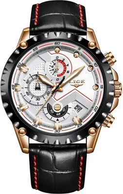 Produktbild von Uhr LIGE LU-4063 - Elegante Herrenuhr Schwarz/Weiß KP4063
