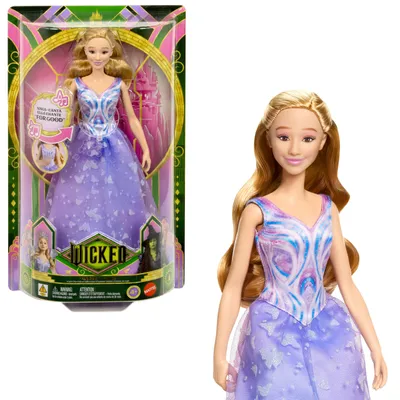 Produktbild von Mattel Wicked: For Good von Universal Pictures Glinda-Puppe, filmgetreues Outfit, singt „For Good“, Modepuppe, Weiblich, 4 Jahr(e), Junge/Mädchen, 300 mm, Mehrfarbig