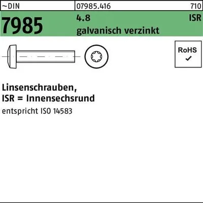 Produktbild von Reyher Linsenschrauben DIN 7985 4.8 M5x30 -T galv. verzinkt (200)