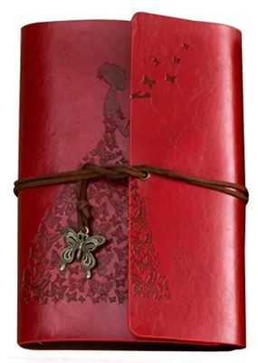 Image de Carnet – Carnet en cuir vintage, album en cuir vintage (rouge)