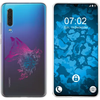 Produktbild von PhoneNatic Case kompatibel mit Huawei P30 Silikon-Hülle Floral Fuchs M1-6
