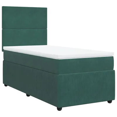 Produktbild von Boxspringbett mit Matratze Dunkelgrün 100x200 cm Samt