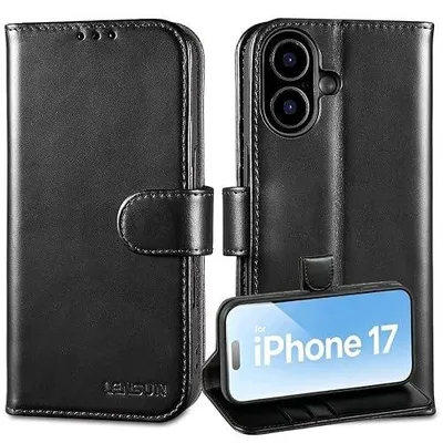 Zdjęcie produktu dla Etui portfel iphone 17 skórzane blokada RFID karty magnetyczne