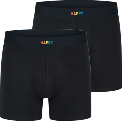 Produktbild von Happy Shorts Herren Retro Boxer 2-Pack Jersey - black - Größe L