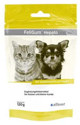 Produktbild von FeliGum Hepato 120g für Hunde / Katzen Mariendistelextrakt bei Leberinsuffizienz