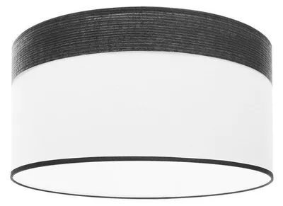 Zdjęcie produktu dla Abażur do lampy – 50 x 50 x 22 cm, białe i czarne drewno