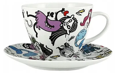 Produktbild von Bogucice BEBOKI I INNI Jumbo Tasse mit Untertasse 450 ml
