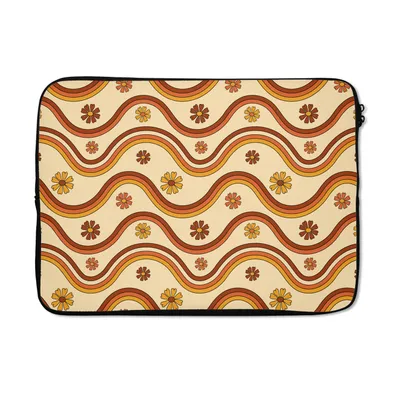 Produktbild von MuchoWow® Laptop Hülle 13 Zoll Vintage - Muster - Regenbogen Laptoptasche - Laptophülle - Sleeve - Rundumschutz