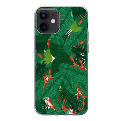 Produktbild von MuchoWow® Handyhülle Schutzhülle Hülle für iPhone 12 Blumen - Blätter - Muster Silikon Softcase Handy Hülle - Schutzhülle