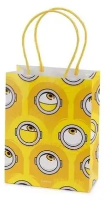Image de Sacs en papier Minions 12 x 15,5 x 6 cm, lot de 6 - PartyDeco
