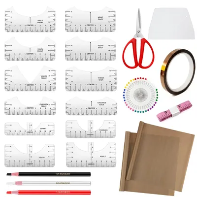 Plotter-Ausrichtlineal-Set, 51-tlg., inkl. hitzebeständigem Papier & Tape