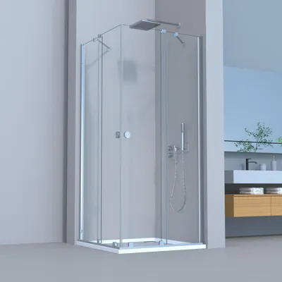 Produktbild von Movable Duschkabine Schiebetuer Nano Glas Eckeinstieg Duschabtrennung 80x120x185cm