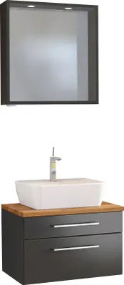 Produktbild von Held Möbel Waschtisch-Set Davos 60 cm graphit/matt grau