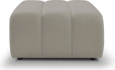 Produktbild von DomoHome puf BALOO Pohodlný puf s dreveným rámom, PUR pena, čierne plastové nožičky, moderný dizajn, pohodlný a štýlový puf do obývačky 82x75x41 cm, svetlosivá